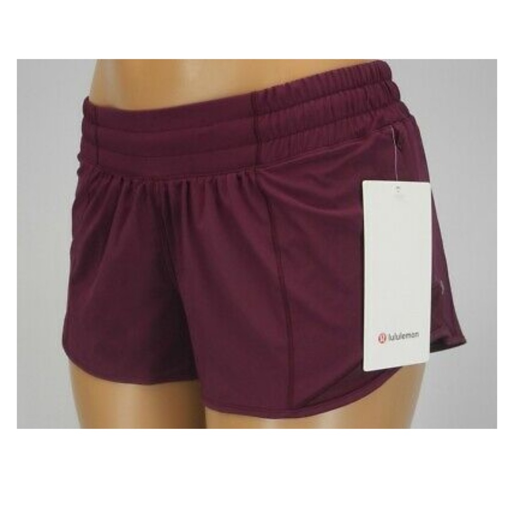Lululemon Hotty Hot 4” Burgundy Shorts 8 Tall